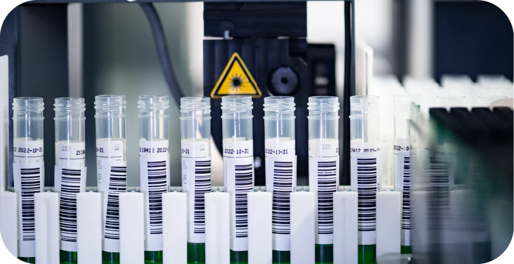 A series of tubes inserted into the RIDA®Jump