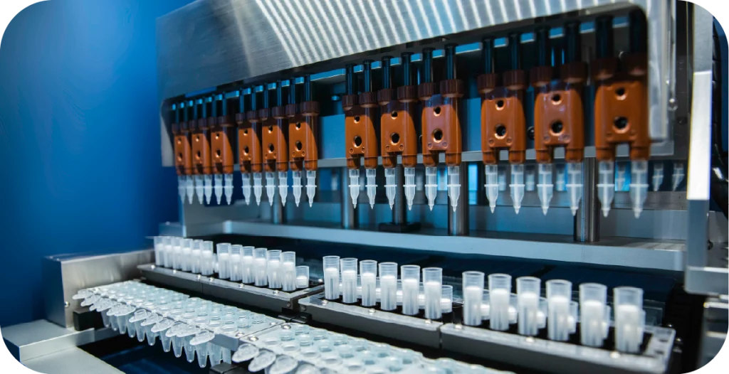 the inside of a complex medical diagnostic instrument