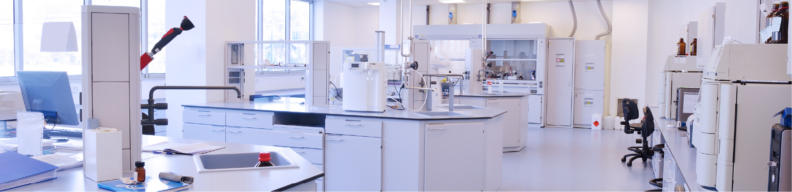a medical laboratory with a number of pieces of equipment