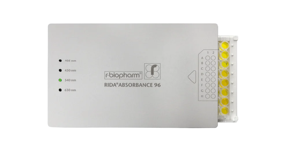 A flat, rectangular piece of equipment used for conducting food and feed analysis testing