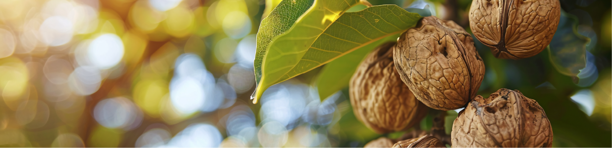 walnuts ripening in a tree