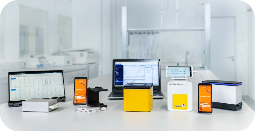 a number of complex pieces of diagnostic equipment, including the RIDA®ABSORBANCE 96