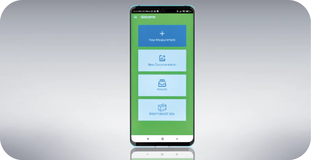 A phone displaying the RIDA®SMART APP Allergen